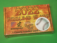 Load image into Gallery viewer, 2022 Clearly Graded Sizzling Slabs Baseball Edition delivers (1) Slabbed Buyback Clearly Graded Card per Box