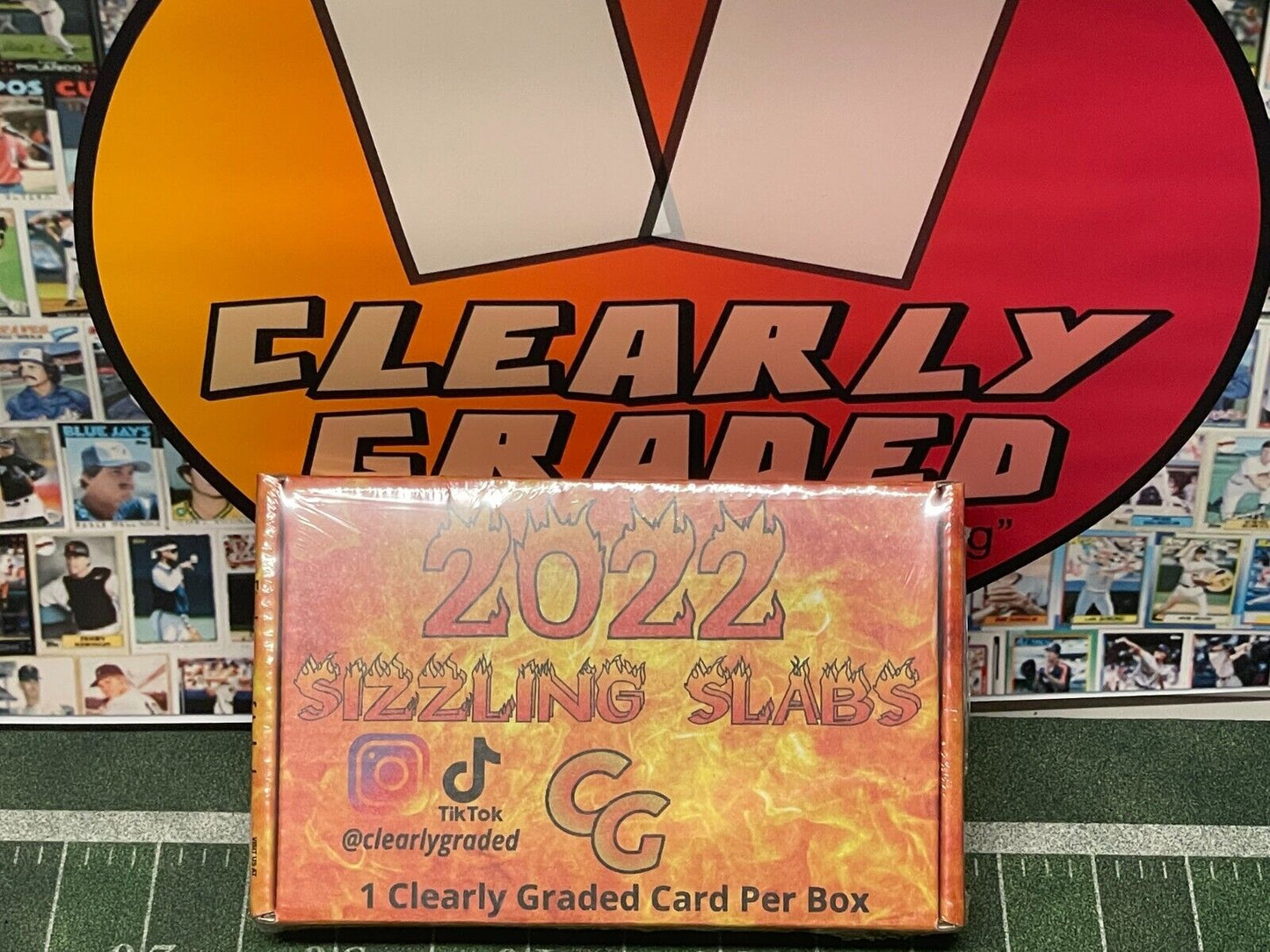 2022 Clearly Graded Sizzling Slabs Football Edition delivers (1) Slabbed Buyback Clearly Graded Card per Box